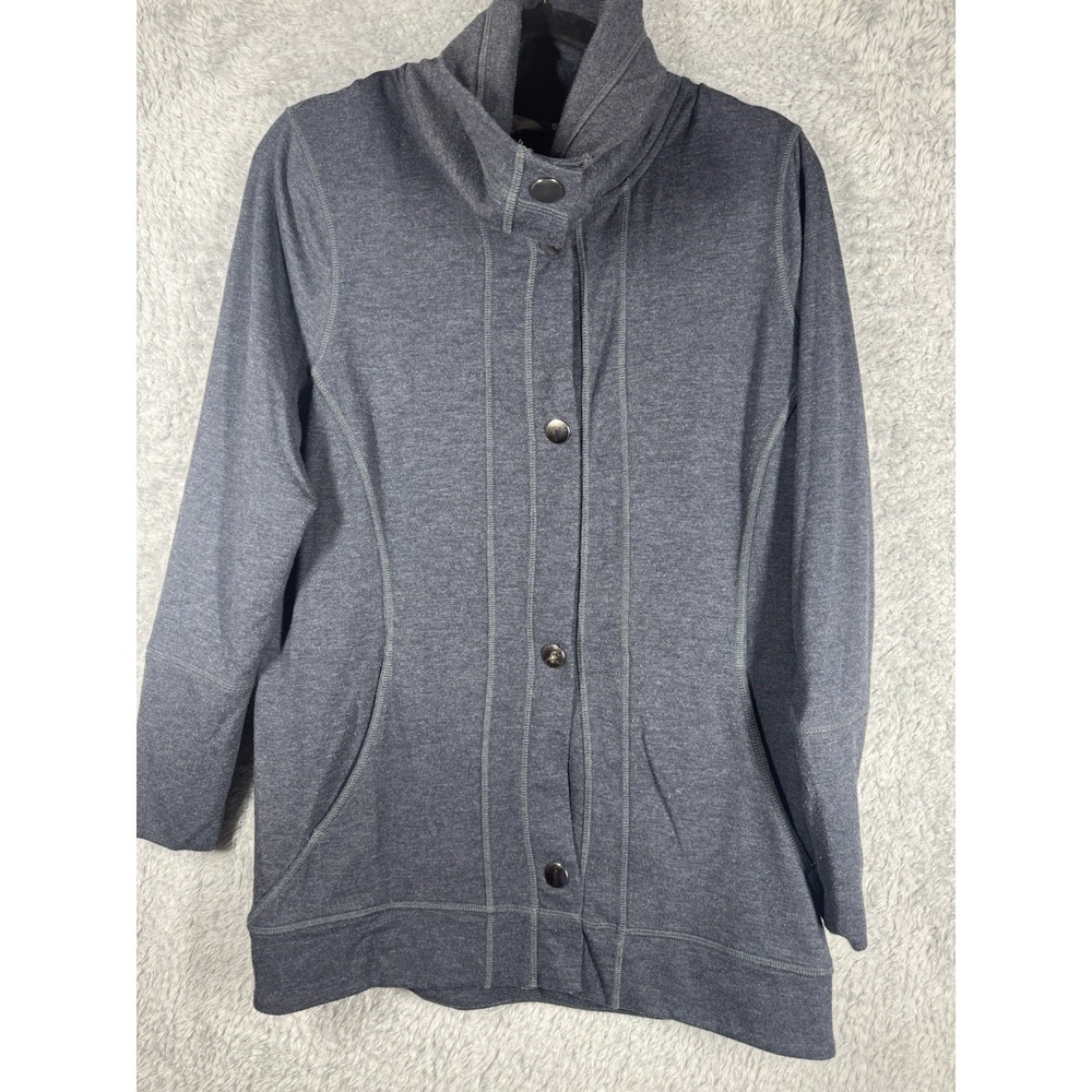 Country Snap Front Women's Cardigan Sweatshirt Funnel Neck Jacket XL